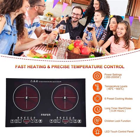 Buy Portable Double Burner Electric Stove 220V 2000W Double Infrared Ceramic Hot Plate For