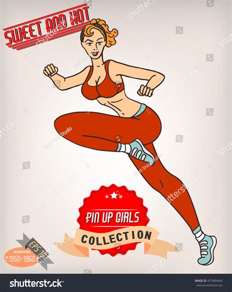 Blonde Pin Girl Illustration Vintage Labels Stock Vector Royalty Free Shutterstock