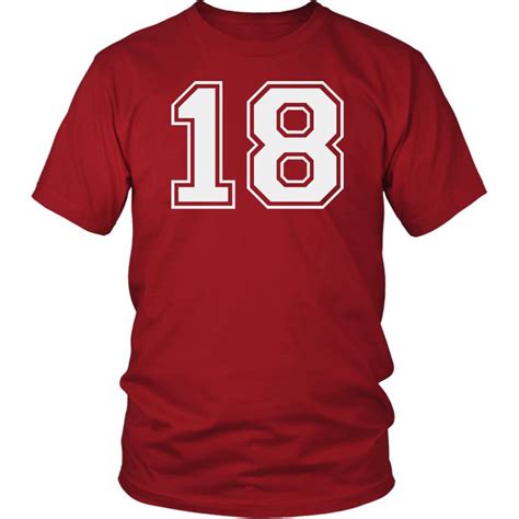 Men's Vintage Sports Jersey Number 18 T-Shirt for Fan or Player #18 ...