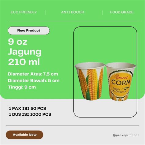 Jual Paper Hot Cup Gelas Kertas Oz Ml Jagung Isi Pcs Shopee Indonesia