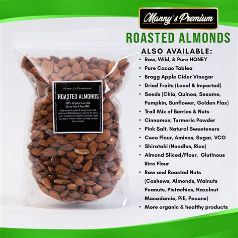 Roasted Almonds 200g Organic Plain Oil Free Newly Roasted Lazada PH