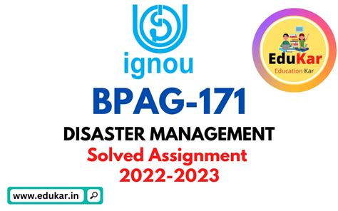 IGNOU BPAG 171 Solved Assignment 2022 2023 DISASTER MANAGEMENT