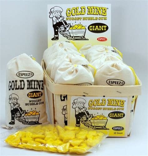 Giant Gold Mine Nugget Bubble Gum 12 Count Bag And Display Crate Etsy