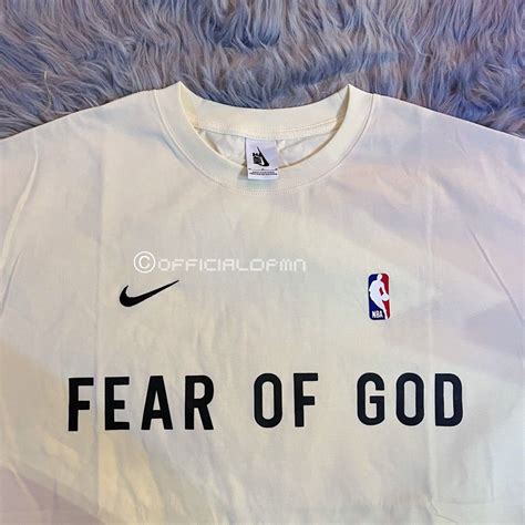 Fear Of God X Nba Collab Tee Cream Mens Fashion Tops And Sets Tshirts And Polo Shirts On Carousell