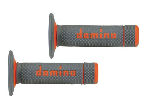 A02041C4552A7 1 A020 DOMINO PAIR GRIPS GRAY ORANGE OFFROAD DIAMETER