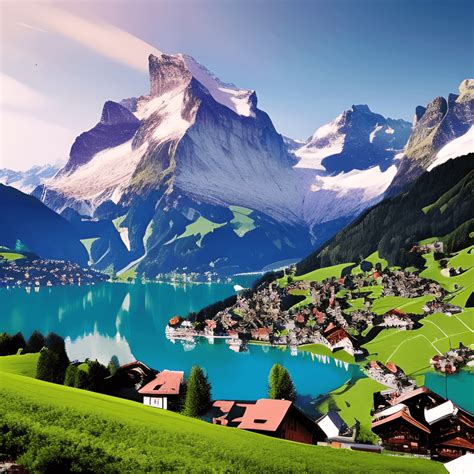 Good Morning from the Enchanting Swiss Scenery · Creative Fabrica