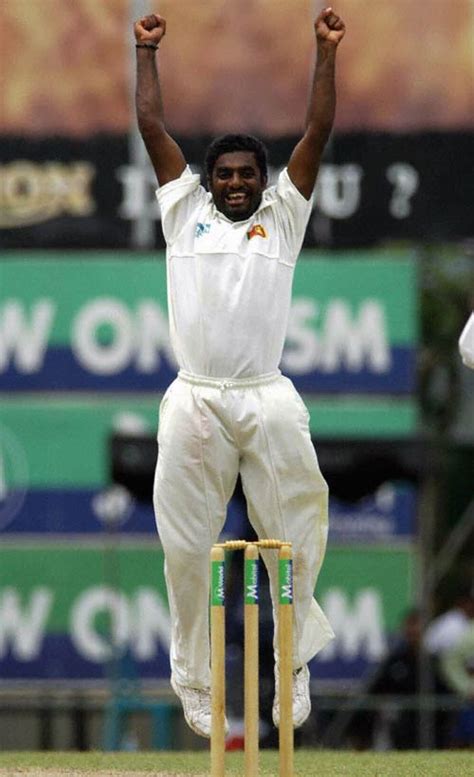 Muttiah Muralitharan Celebrates His 500th Test Wicket ESPNcricinfo