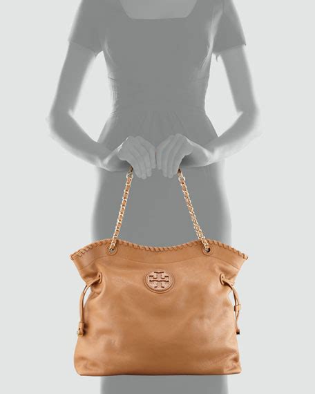 Tory Burch Marion Slouchy Leather Tote Bag Royal Tan