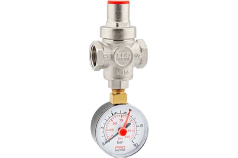 Редуктор давления PROFACTOR поршневой, c манометром 1/2" PF PRV 251.15G ...