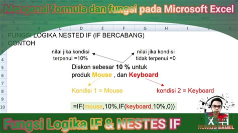 Tutorial 32 Fungsi If Dan Nested If If Bercabang Pada Excel Youtube