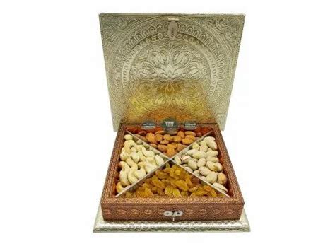 Golden Copper Oxodized Rangoli Elephant Design Dryfruit Box At Rs