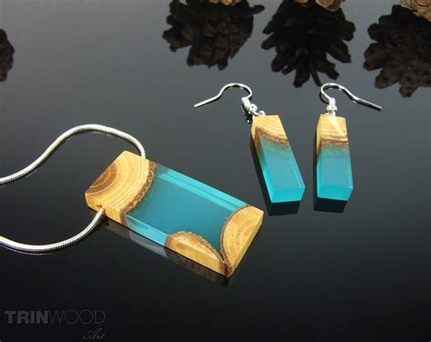 Wood Resin Jewelry Set Wooden Jewelry Set Resin Jewelry - Etsy