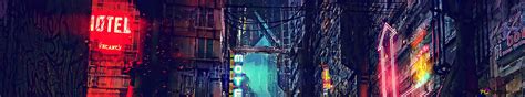 Rainy street view at night 4K wallpaper download