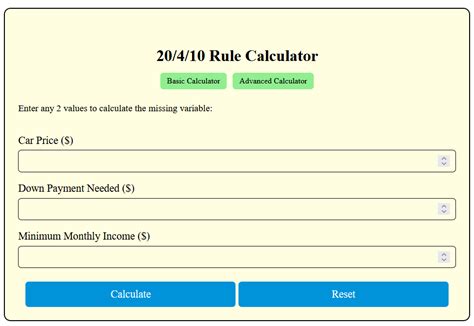 20 4 10 Rule Calculator Online Calculators