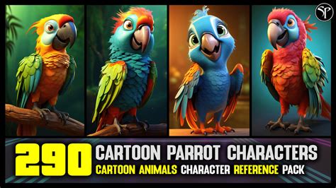 ArtStation - 290 Cartoon Parrot Characters - 4K Reference Image Pack ...