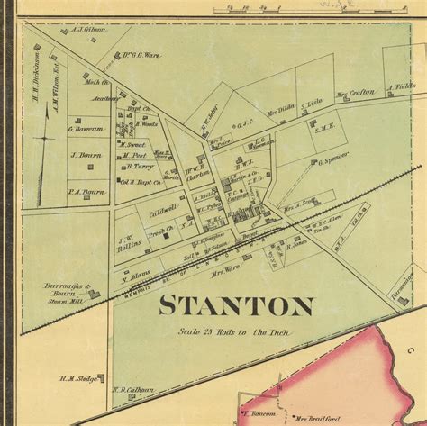 Stanton Village, District 3, Tennessee 1877 Old Town Map Custom Print ...