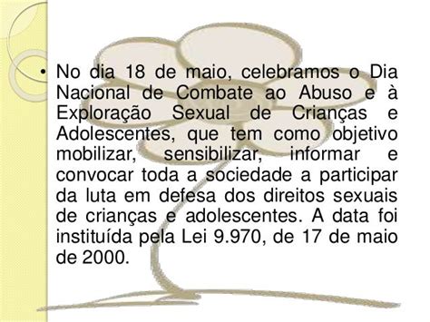 Dia Nacional De Combate Ao Abuso E à Exploração Sexual De Crianças E