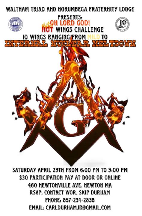 Hot Wings Challenge Massachusetts Third Masonic District