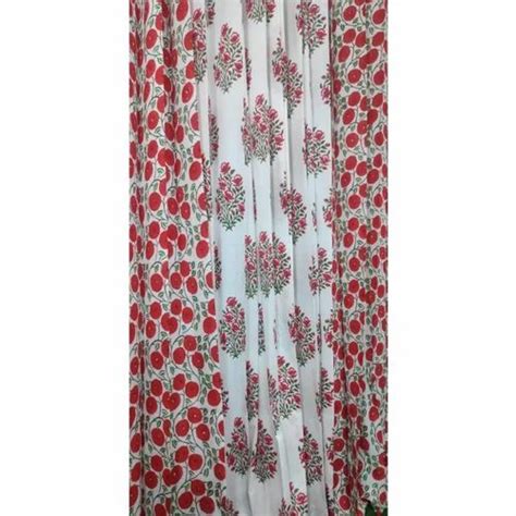 Red And White Printed Cotton Curtain Fabric Gsm Gsm At Best