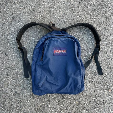 Vintage Jansport Backpack Rare 90s Navy Backpack Depop