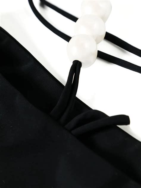 Magda Butrym Pearl Detailed Bikini Bottom Black FARFETCH