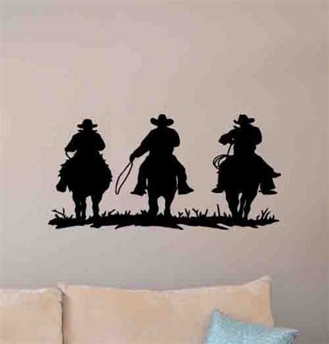 Cowboys Wall Decal Western Poster Vinyl Sticker Wild West Etsy