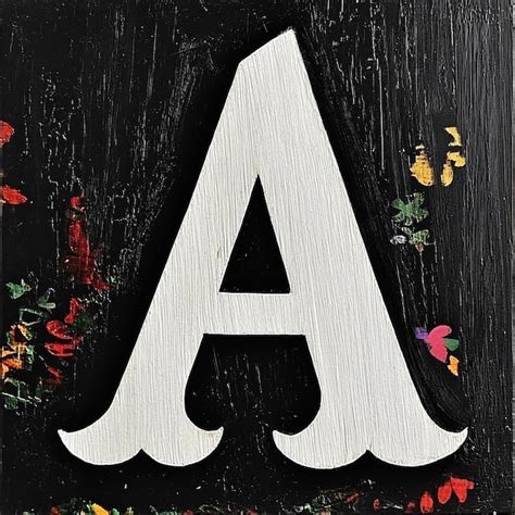 letter   painted   black background  flowers  leaves