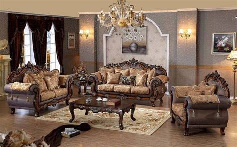 luxurious traditional style pcs sofa set formal living room cherry finish sofa loveseat chair