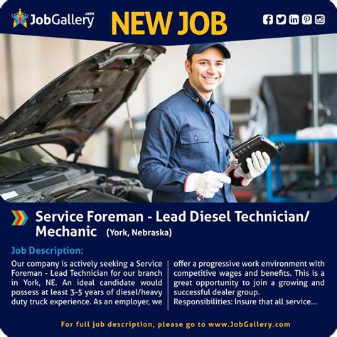 Service Foreman Lead Diesel Technicianmechanic Mechanic Jobs Job