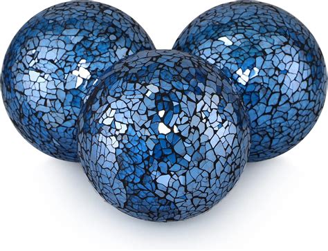 Amazon TOPZEA Set Of 3 Decorative Glass Balls 4 Inch Colorful