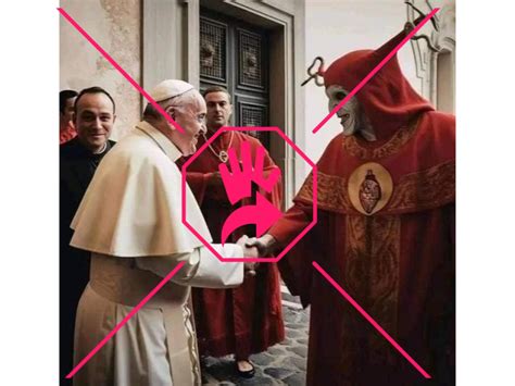 Esta Foto Del Papa Estrechando La Mano De Un Hombre Vestido Como Diablo