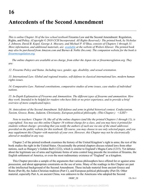 Pdf Antecedents Of The Second Amendment