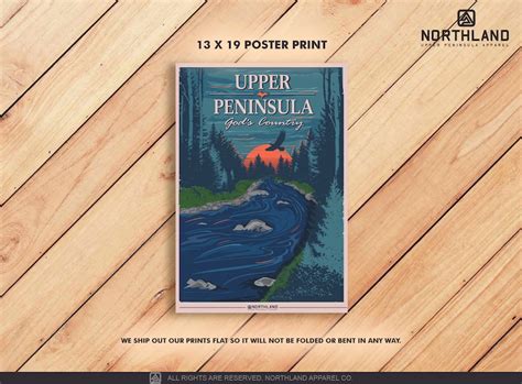 Upper Peninsula River Poster Print 906 Poster Upper Peninsula Poster