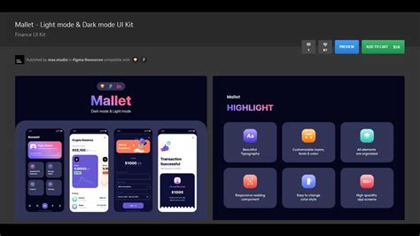 Share Free Mallet Light Mode Dark Mode Ui Kit Chiasemoingay