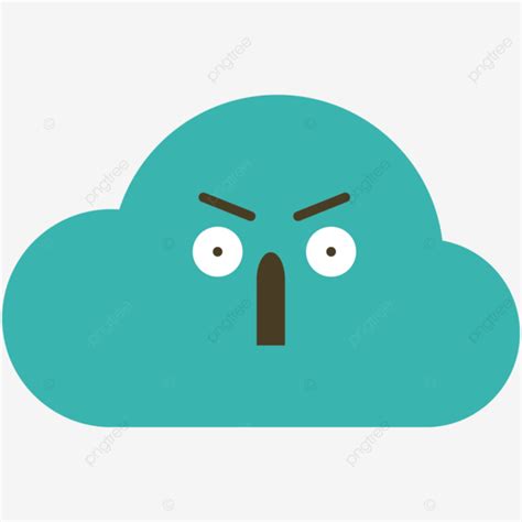 Emoji Blue Cloud Angry Expression Vector, Emoticon, Blue, Angry PNG and ...