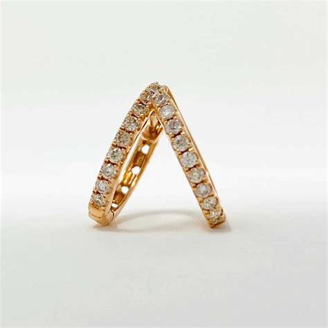 Diamond Rose Gold Huggie Earrings - The Diamond Room