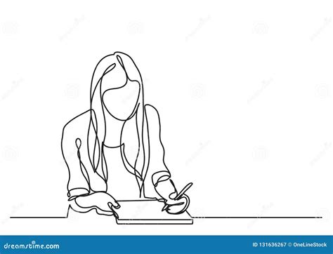 Girl Writing Stock Illustrations Girl Writing Stock