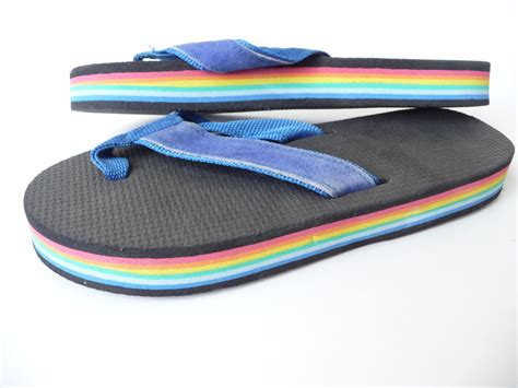 Vintage Rainbow Flip Flops Mens Size 8 Womens Size by MissCecelia