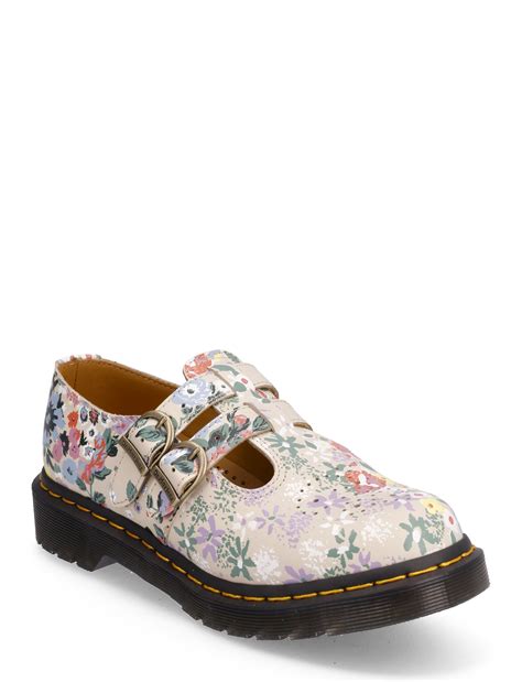 Dr Martens Mary Jane Parchment Beige Floral Mash Up Backhand