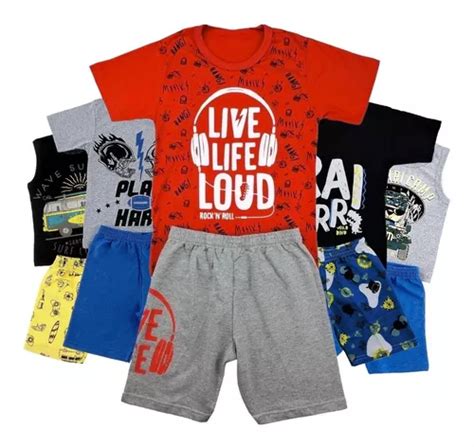 Kit Lote 6 Conjunto Roupa Infantil Menino Masculino Atacado