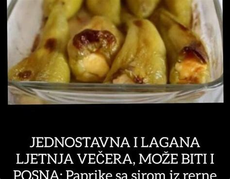 JEDNOSTAVNA I LAGANA LJETNJA VEČERA MOŽE BITI I POSNA Paprike sa