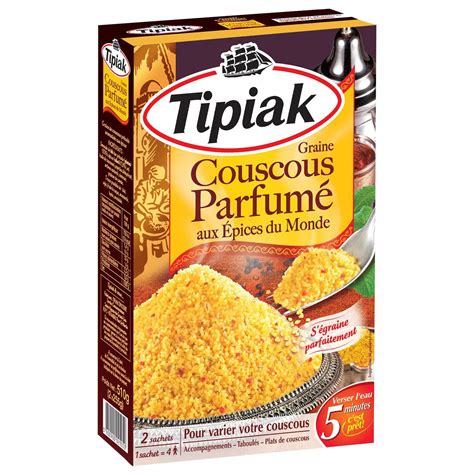 Couscous parfumé aux épices du monde TIPIAK le paquet de 510g à Prix