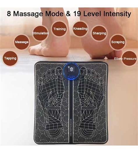 New Electric Ems Foot Massager Pad Portable Foldable Massage Mat Muscle Stimulation Improve