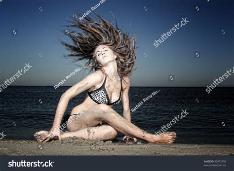 Sexy Bikini Model Posing On Beach Stock Photo 83973793 Shutterstock