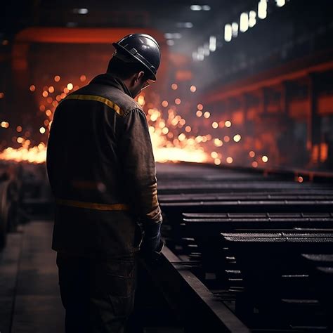 Trabajador Inspeccionando El Acero En Una F Brica De Acero Foto Premium