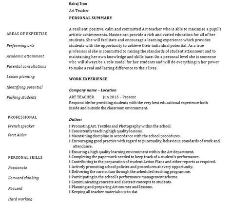 10+ Teacher Resume Example Teacher Resume Examples, Teacher Resume Template, Education For All ...