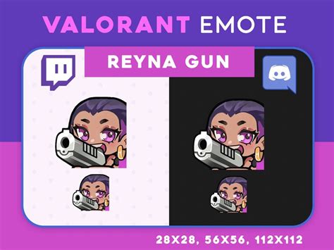 Reyna Emote Gun Valorant Discord Twitch Youtube Emotes Etsy