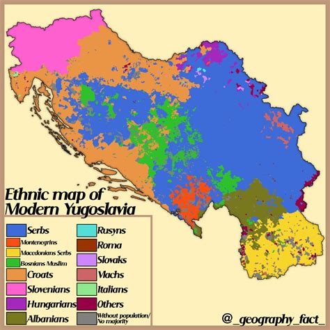 Ethnic Map Of Modern Yugoslavia R Mapporn