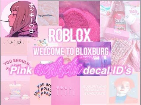 Pink aesthetic decal ID'S | roblox Welcome to bloxburg - YouTube ...