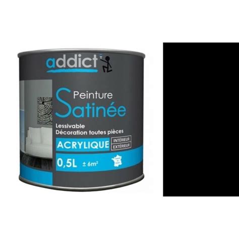 Peinture acrylique décoration intérieur noir satin 0 5l ADDICT mult